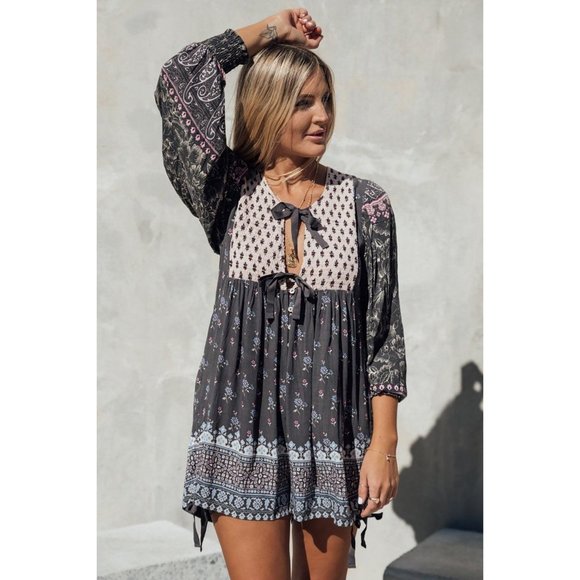 Spell Lions Heart Romper Playsuit Tie Detail Extra Small XS NWOT - Picture 2 of 7